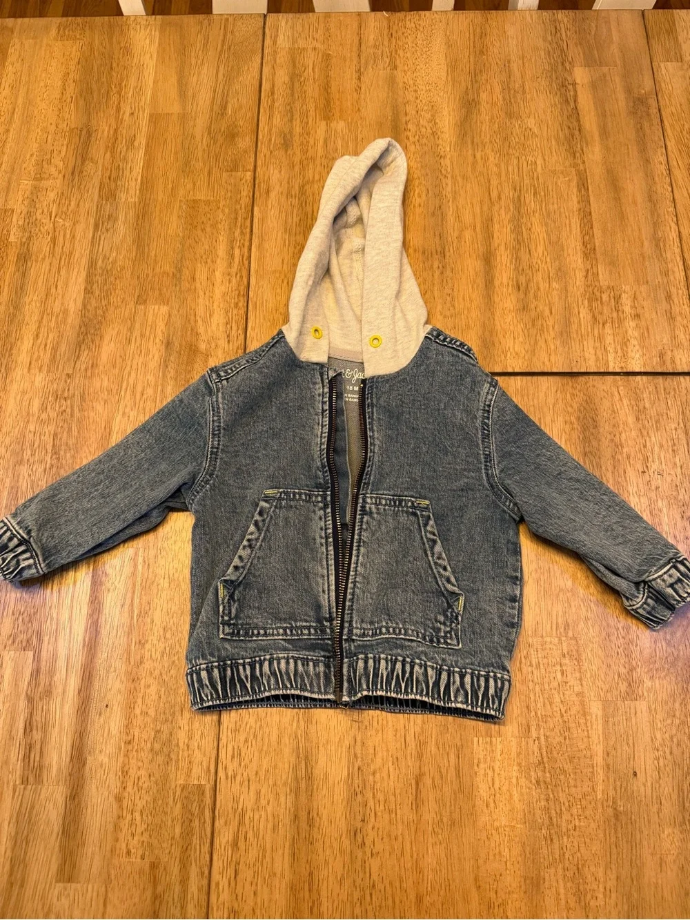 Cat & Jack Denim Jacket with Light Gray Hood